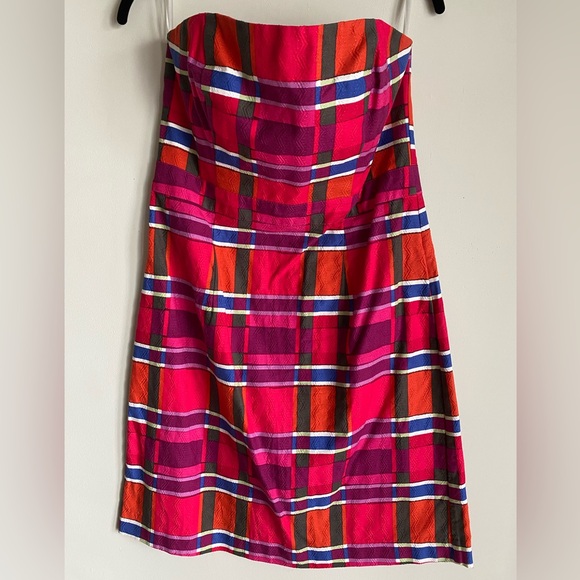 Banana Republic Strapless Plaid Sundress Size 10 - Picture 1 of 13